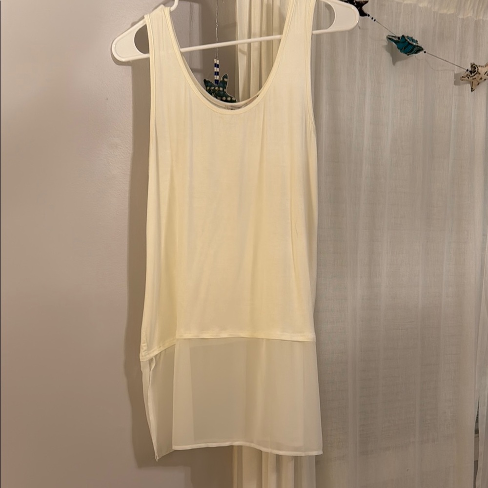 Cream Sleeveless Layered Top